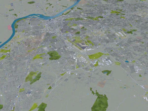 Louisville kentucky city usa 80km 3D Model