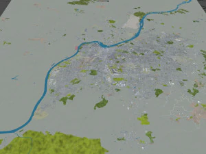 Louisville kentucky city usa 80km 3D Model