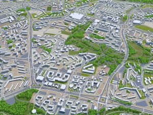 Lublin city poland 40km 3D Model