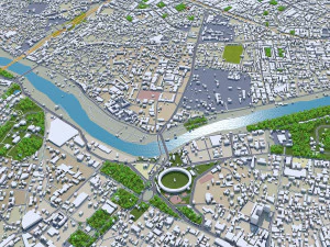 인도 러크나우 시 50km 3D 모델