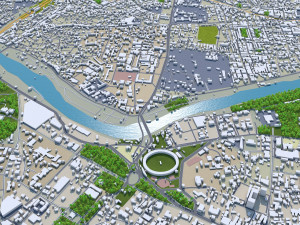 Lucknow city india 50km Modelo 3D