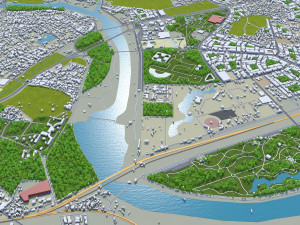 Lucknow city india 50km Modelo 3D