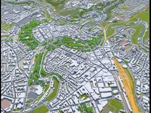 Luxembourg city country 140 km 3D Model