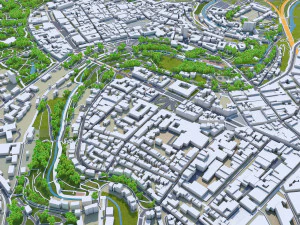 Luxembourg city country 140 km 3D Model