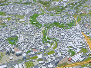 Luxembourg city country 140 km 3D Model
