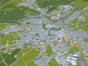 Luxembourg city country 140 km 3D Model