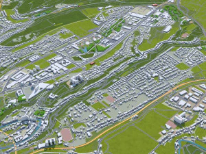 Luxembourg city country 140 km 3D Model