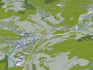 Luxembourg city country 140 km 3D Model