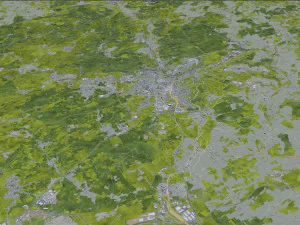 Luxembourg city country 140 km 3D Model