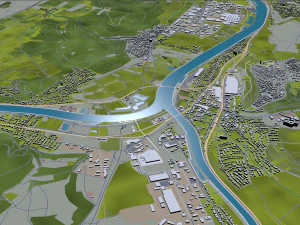 Luxembourg city country 140 km 3D Model