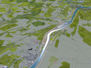 Luxembourg city country 140 km 3D Model