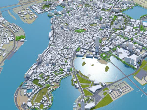 Cidade de Macau China 30km Modelo 3D