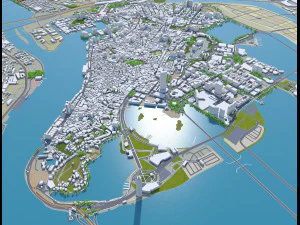 Macau city china 30km 3D Model