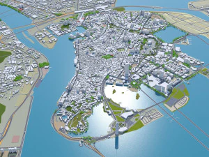 Macau city china 30km 3D Model