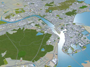Macau city china 30km 3D Model