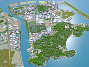 Macau city china 30km 3D Model