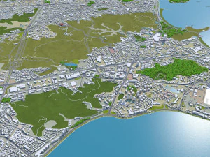 Macau city china 30km 3D Model