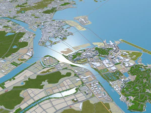 Macau city china 30km 3D Model