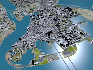 Macau city china 30km 3D Model
