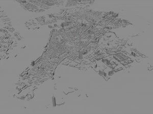 Macau city china 30km 3D Model