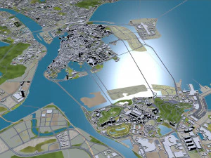 Macau city china 30km 3D Model