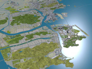 Macau city china 30km 3D Model