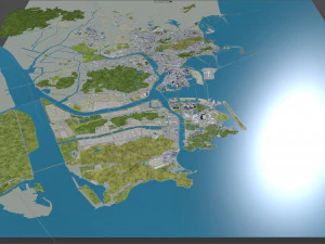 Macau city china 30km 3D Model