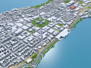 Madison city wisconsin 60km 3D Model