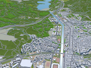 Malaga city spain 70km 3D Model