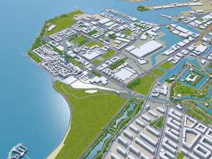 Malmo city sweden 40km 3D Model