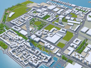 Malmo city sweden 40km 3D Model