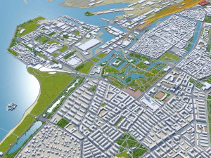 Malmo city sweden 40km 3D Model