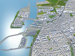 Malmo city sweden 40km 3D Model