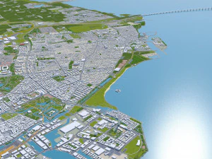 Malmo city sweden 40km 3D Model