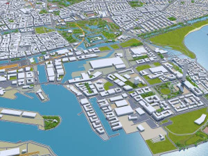 Malmo city sweden 40km 3D Model