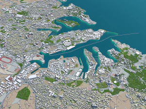 malta city country 3d model 50km 3D Model