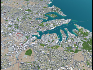 malta city country 3d model 50km 3D Модель