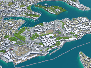 malta city country 3d model 50km 3D Модель