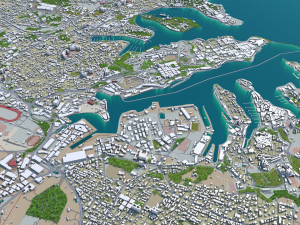 malta city country 3d model 50km 3D Модель