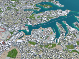 malta city country 3d model 50km 3D Model