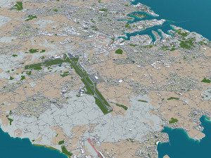 malta city country 3d model 50km 3D Модель