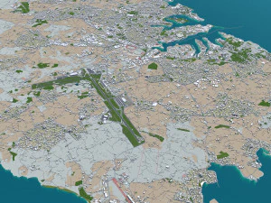 malta city country 3d model 50km 3D Model