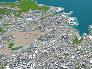 malta city country 3d model 50km 3D Модель