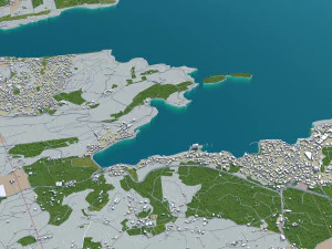 malta city country 3d model 50km 3D Model