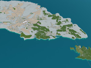 malta city country 3d model 50km 3D Модель