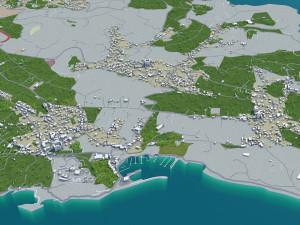 malta city country 3d model 50km 3D Модель