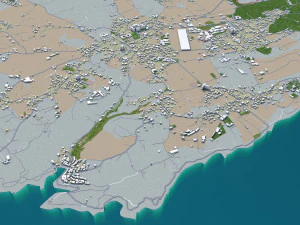 malta city country 3d model 50km 3D Model