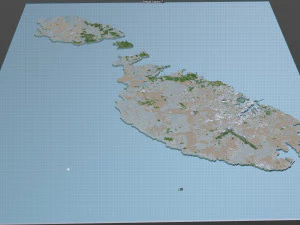 malta city country 3d model 50km 3D Model