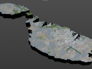 malta city country 3d model 50km 3D Модель