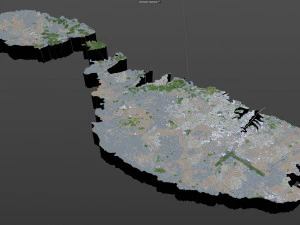 malta city country 3d model 50km 3D Model